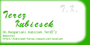 terez kubicsek business card